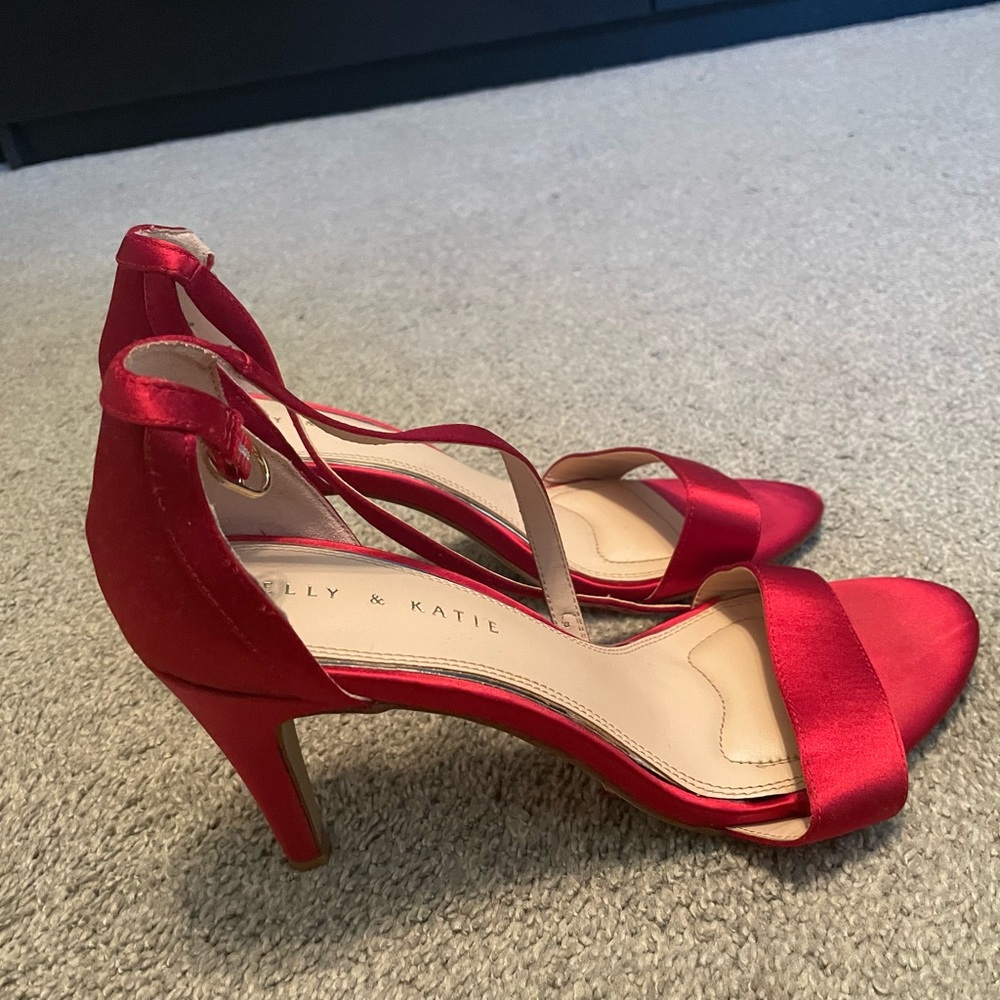 Red Satin Heels